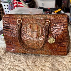 Brahmin Brown Crocodile Embossed Handbag